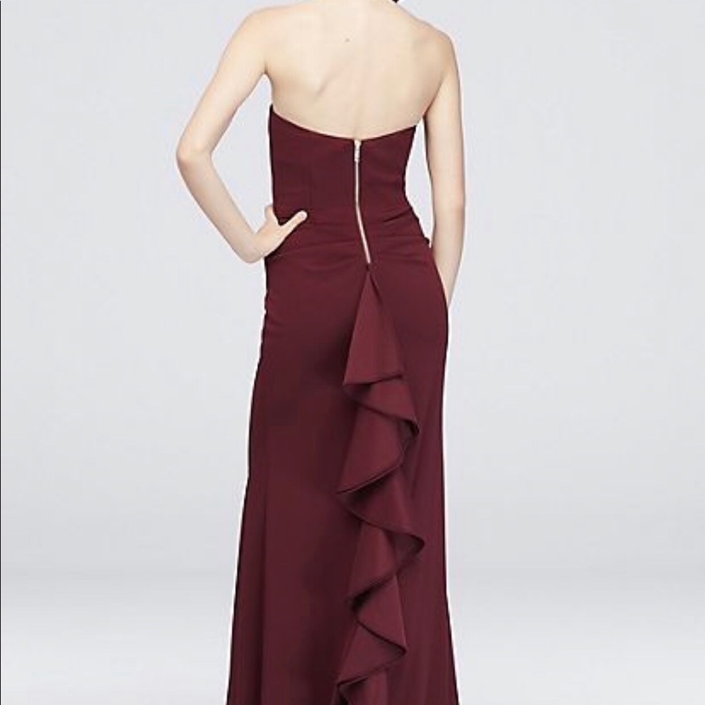 Burgendy Betsy and Adam slit dress - Picture 3 of 5